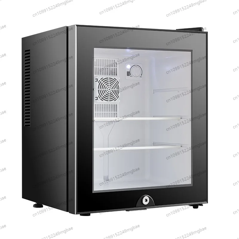 40L Mini Fridge with Glass Door, Compressor-Free Silent Cooling for Bedroom Office, Small Refrigerator with Adjustable Temp