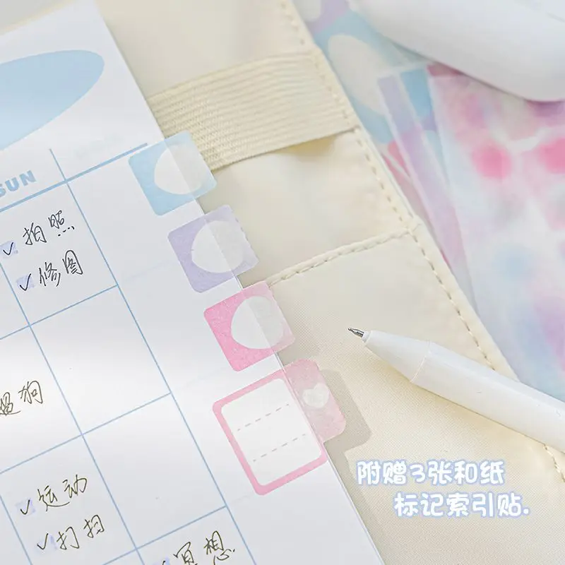 Cream Toast Loose Leaf Handbook Soft Cute Waterproof Fabric Multi Layer Storage Bag+handbook Multi Pocket Storage