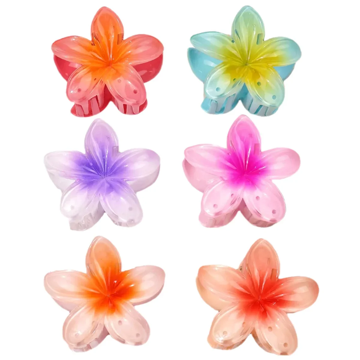 1-Piece Gradient Flower Hair Accessories , Beach Style Hairpins, Flower Claw Clips, Summer Flower Hairpins