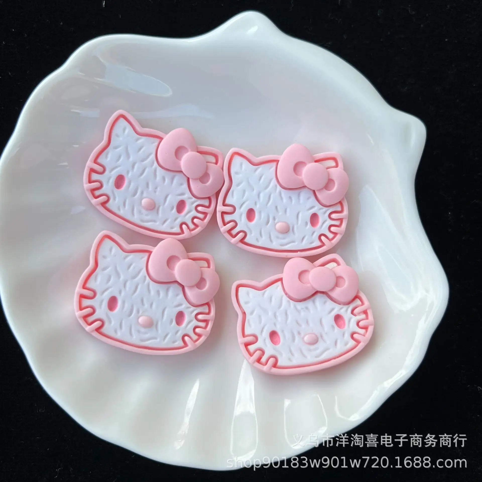 

5pcs miniso series pink kitty cartoon резиновые кабошоны из смолы материалы для поделок diy