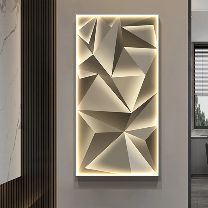 Modern Geometric Abstract Light Interior Painting Led Wall Hanging Lights For Living Room Dining Room Bedroom Closet Decoration