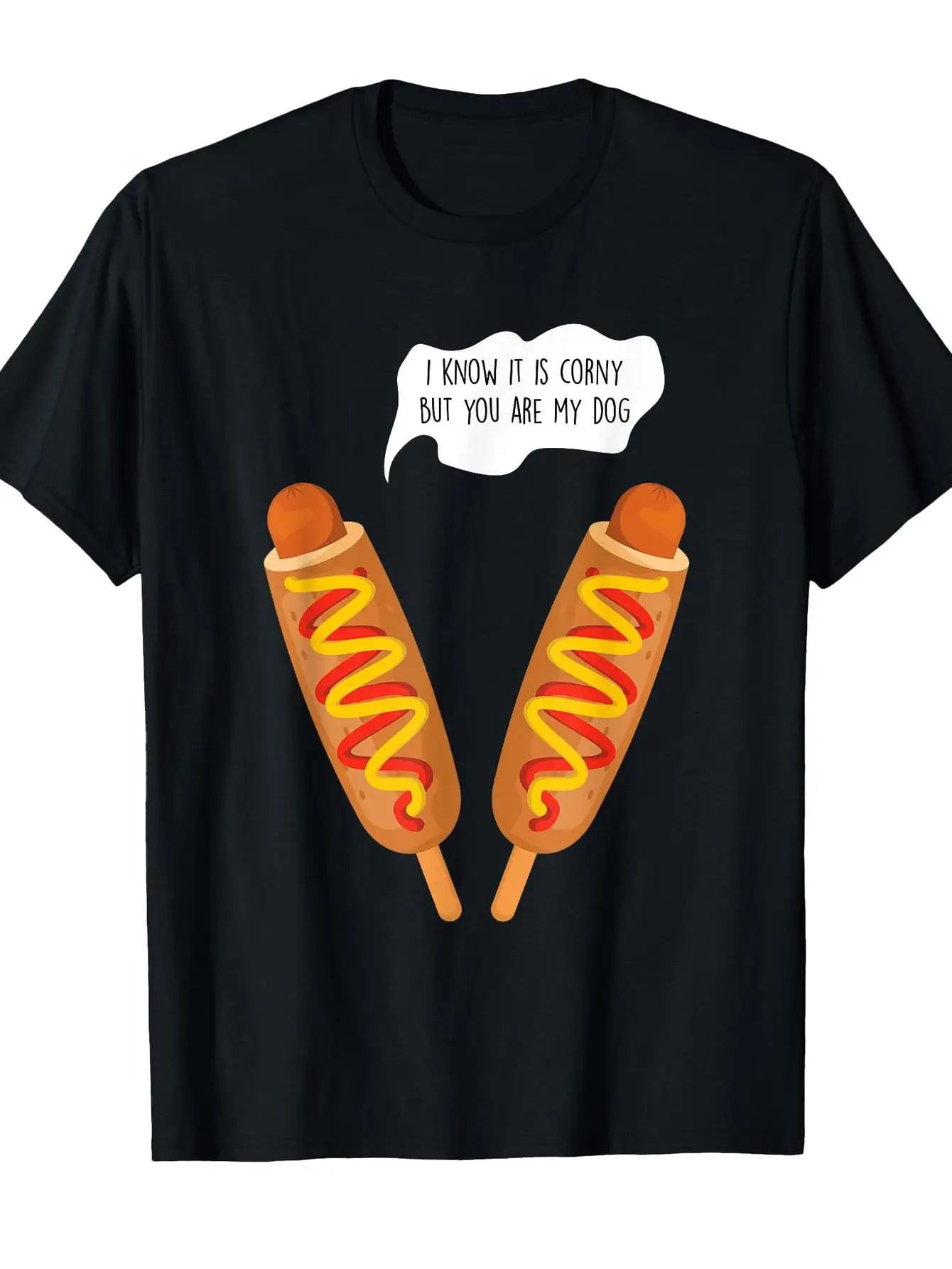 Senso è corny ma sei il mio cane T-shirt grafica per cani di mais Divertente amante degli alimenti T-shirt casual in cotone a maniche corte per uomo