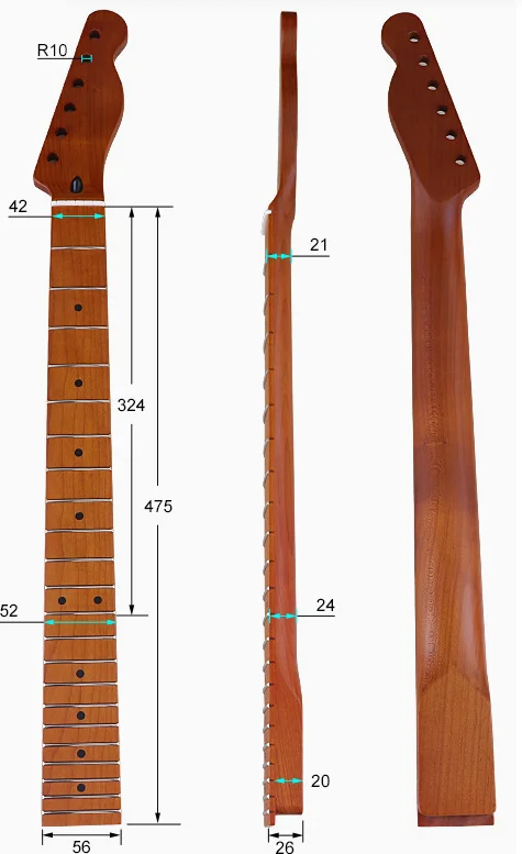 Roasted maple electric guitar neck 22 products ox bone pillow neck modified electric guitar handle DIY