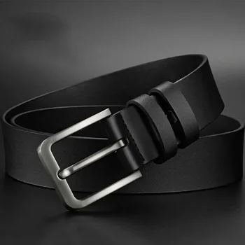 New Business Leisure Men's Alloy Square Pin Buckle Belts Male Famous Brand Luxury Designer Pu Leather Jeans Belts for Men 2