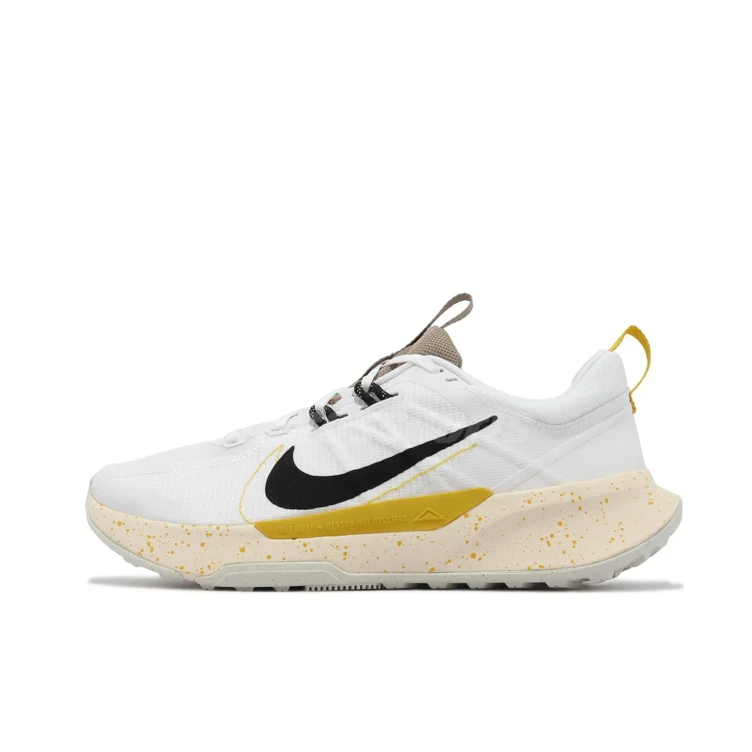 Nike Juniper Trail 2 Men's Comfortable Low-Top Running Shoes Non-Slip Wearable Sneakers White and Yellow Colorway