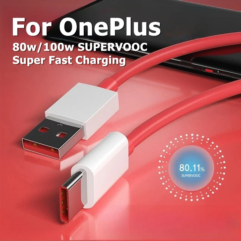 Кабель для сверхбыстрой зарядки USB Type-C 80W 100W для OnePlus 9RT 10 Pro 10R 11 11R 12 13 15 Nord 2T 3 5 CE 2 3 Lite N200 N300