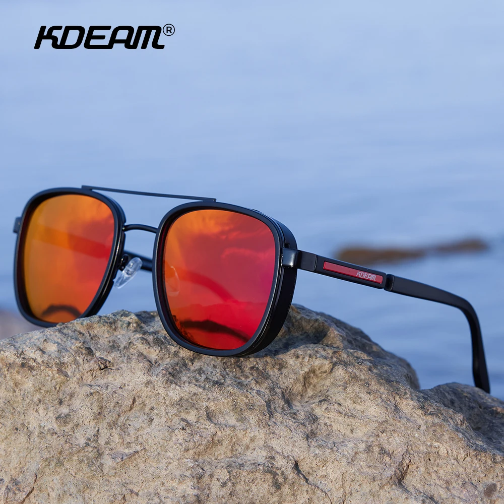 2024 Sunglasses Man Classic Round Trendy Designer Polarized Sunglasses Outdoor Fishing Running Anti Blue Light Glasses KDEAM HD