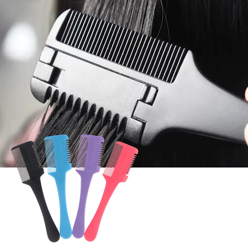 1 Pc Multicolor Hair Cut Barber Styling Scissor Razor Magic Blade Combs Hairdressing Tool Kit Double-Sided Knife Hair Scissors