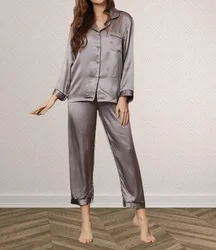 Factory price silk sleepwear luxury girl long pyjama 100% mulberry silk pajama set for women New women's pajamas lingerie