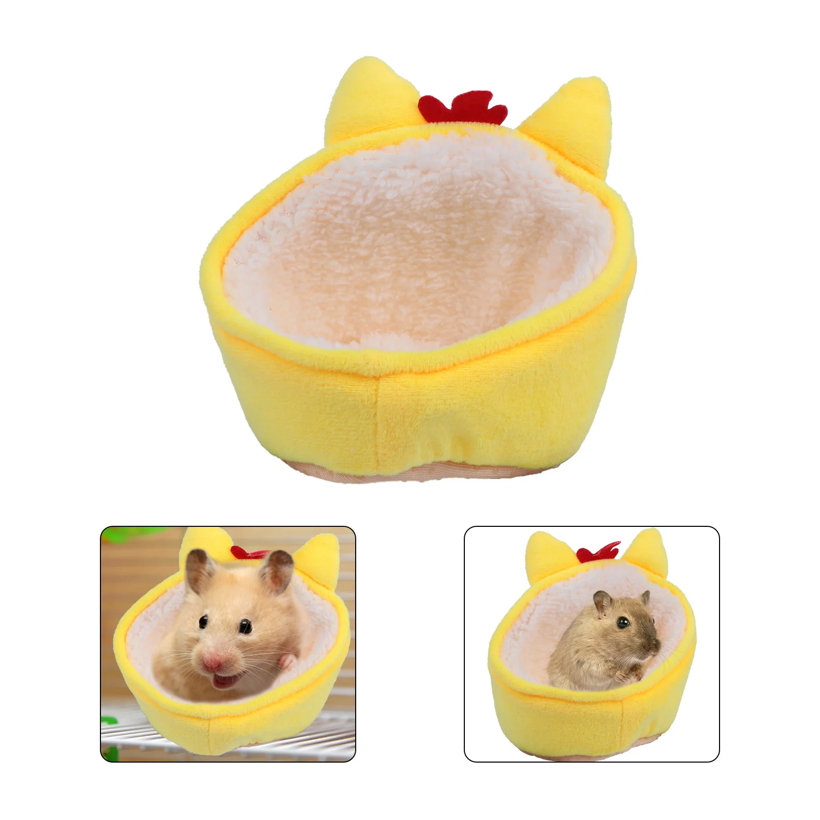 

Pet Nest Hamster Bed Winter Warm Small Chicken Shape Portable Comfortable Sleeping Shelter Pet Bed Hamster Nest