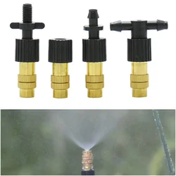 10PCS 5 Types of Micro Drip Irrigation Misting Brass Nozzle Garden Spray Cooling Parts Copper Sprinkler with Connector