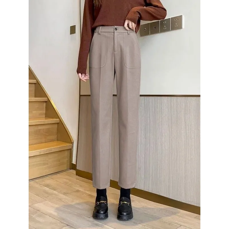 Forrado thiened queimado feminino outono inverno nova cintura alta emagrecimento nove pontos tamanho pequeno tt914