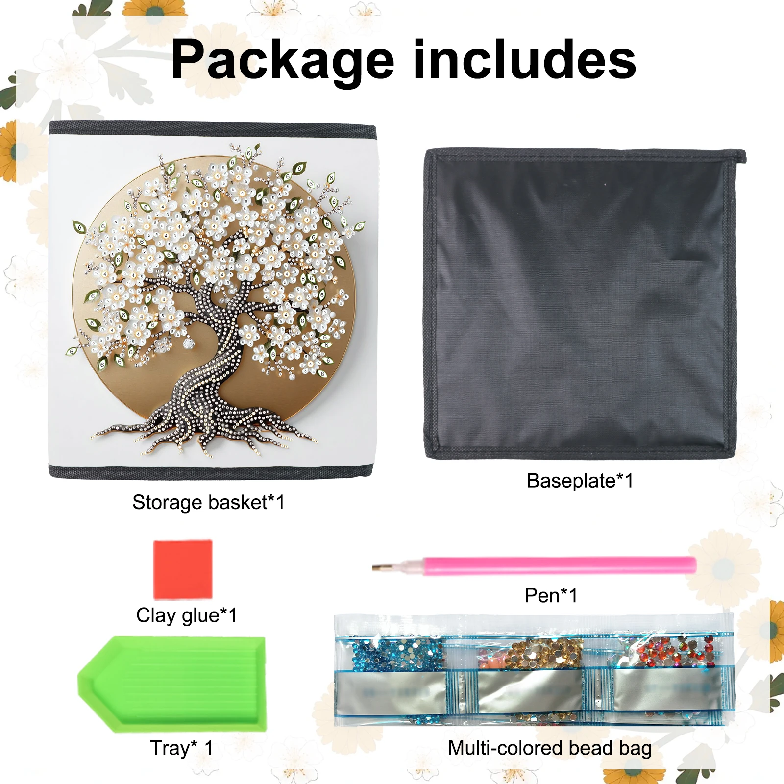 Special shape Diamond Art Painting Storage basket Kits,Animal theme Diamond Art Painting storage bag for Home Decorate Art Gift view 2