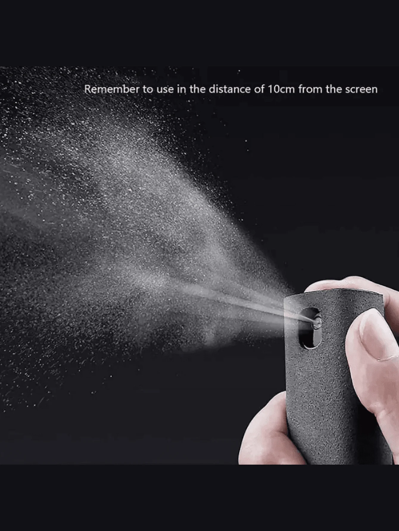 1pc Light Grey 2in1 Microfiber Screen Cleaner Spray Bottle Set Mobile Phone Computer Microfiber Cloth Wipe Cleaning Glasses Wipe