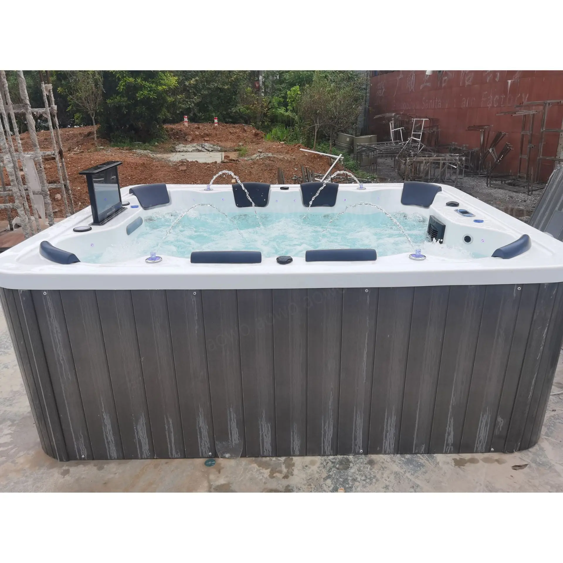 Large Outdoor Spa Hot Tub,Constant Temperature Heating Massage Hydrotherapy Bathtub,Multi-person Garden Acrylic Swimming Pool