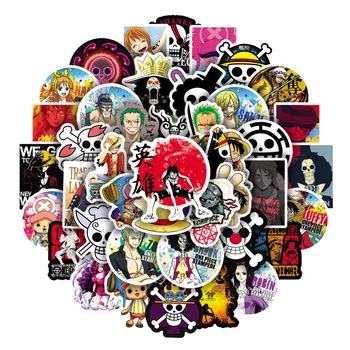 어린이용 애니메이션 원피스 스티커, DIY 그래피티 오토바이, 스케이트보드 노트북, 방수 멋진 루피 조로 스티커 장난감, 10 개, 30 개, 50 개