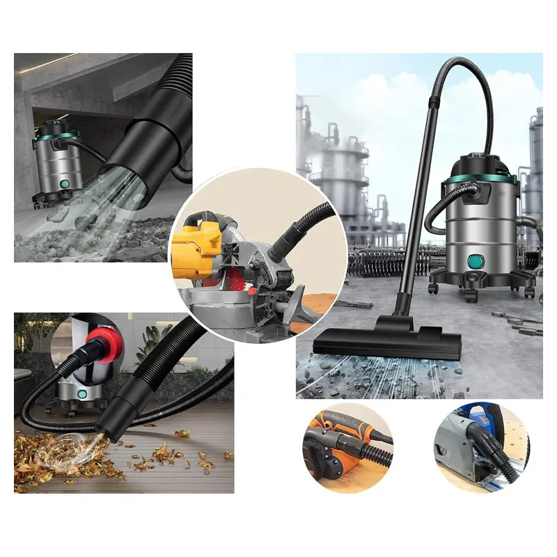 Black Corrugated Vacuum Hose, Threaded Telescopic Replacement Tube for Industrial & Household Vacuum Cleaner