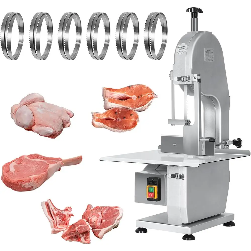 

1500W Industrial Meat Band Saw - 0.6-5.9 Thick Bone and Frozen Meat Cutter for Ribs, Steaks, Tuna