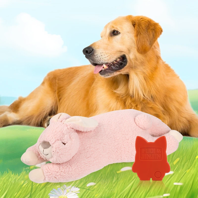 

Rabbit Design Puppy Heartbeat Stuffed Animal Toy Dog Cat Behavioral Sleep Aid Comforting Plushie Pet Supplies