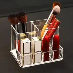 Acrylic Pen Holder Makeup Brushes Storage Box Eyeliner Foundation Blush Brushes Lipstick Organizer Clear Desktop Cosmetic Case