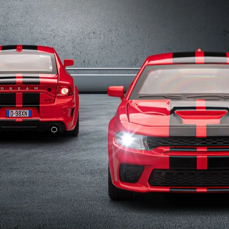 1:32 Dodge Charger SRT Sportwagen Legierung Automodell Sound und Licht Zurückziehen Kinderspielzeug Sammlerstücke Geburtstagsgeschenke