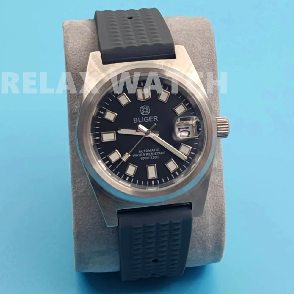 38มม. 2023ใหม่นาฬิกาสแตนเลสสตีลกระจกแซฟไฟร์ Tali Jam Tangan karet Nh35ญี่ปุ่นเคลื่อนไหวอัตโนมัติ