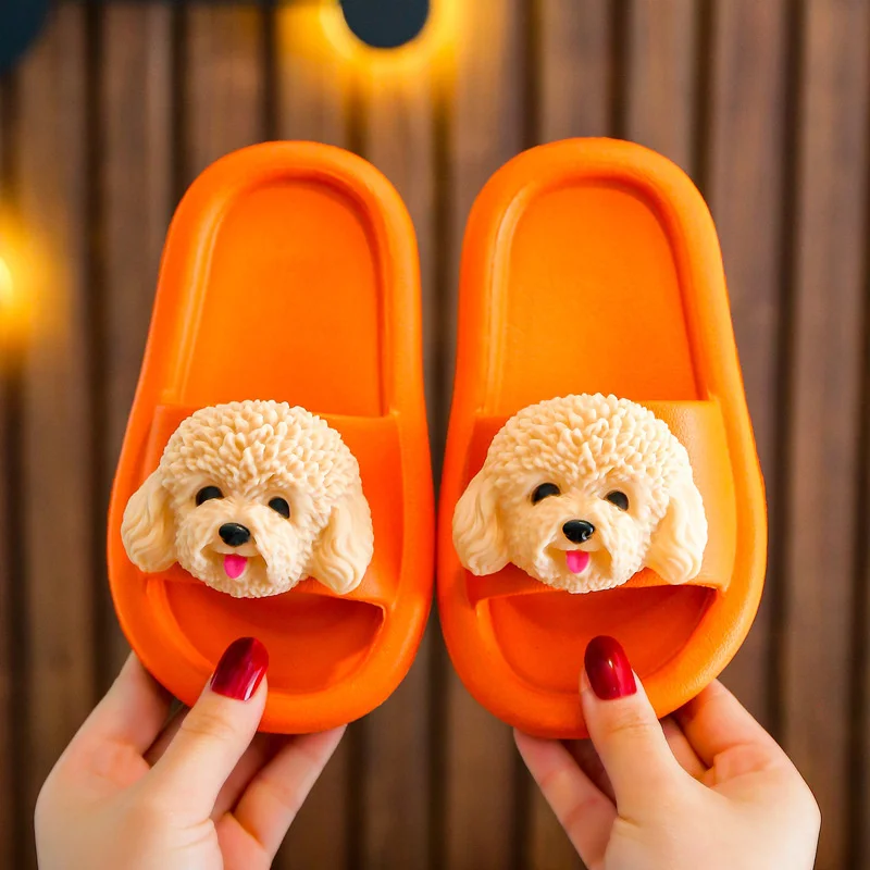 Zapatillas antideslizantes de fondo suave para niños y niñas, pantuflas bonitas de peluche, geniales para padres e hijos, novedad de verano, 2021