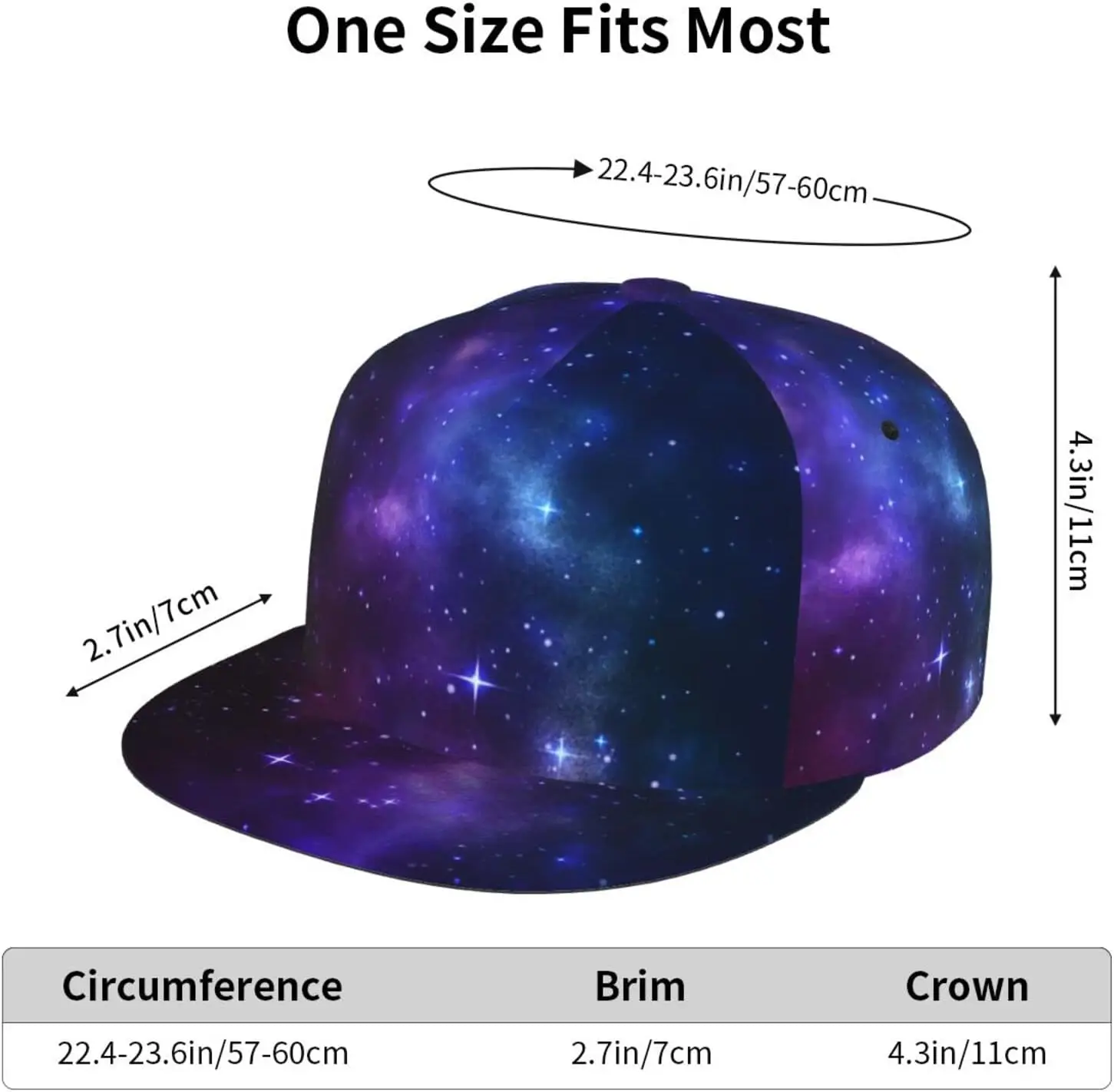 Galaxy Snapback Hat for Men Women,Hip Hop Style Flat Bill Hats Teens Adjustable Baseball Cap