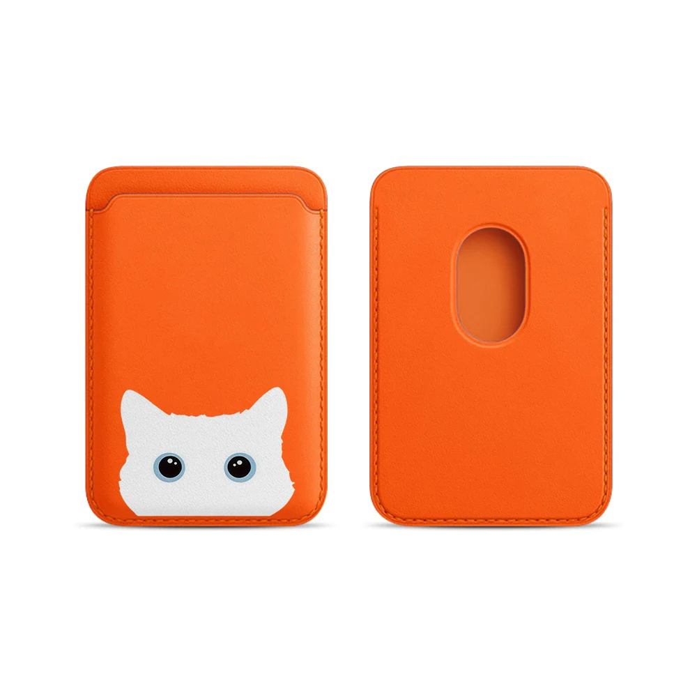 Niedliche Katzen-Lederkartenhalterung, Süße Kitty-Geldbörse, Telefonkartenhalter für Magnetische Hüllen, Geeignet für alle iPhone Magsafe-Karten-Handytaschen – Detail 6