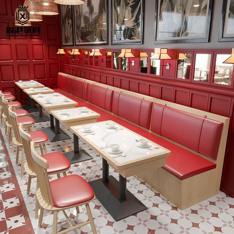 Commercial Solid Wood Table and Chair Set for Restaurant Milk Tea Shop Cafe Dessert Dining Area with Windsor Style Chairs