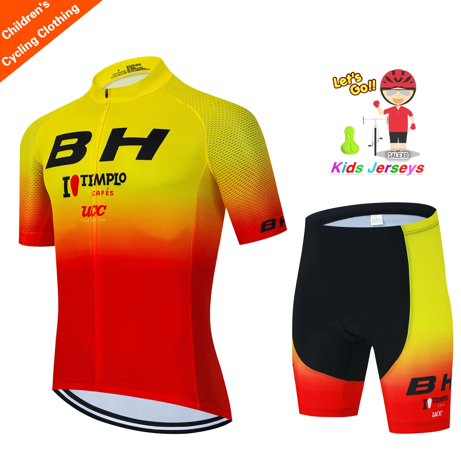2024 Kids BH Cycling Clothing Summer Children Bicycle Wear Short Sleeve Jersey with Shorts Sets Boys Girls MTB Road Bike Suits
