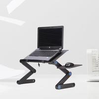Laptop Desk Stand Foldable Metal Table with Vent Holes for Good Air Circulation Adjustable Legs Bed Portable Notebook