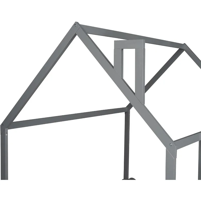 Kinderbed huisvormig, lage bedden voor peuters, houten platformbedframe voor kinderen, boxspring nodig, eenvoudig te monteren