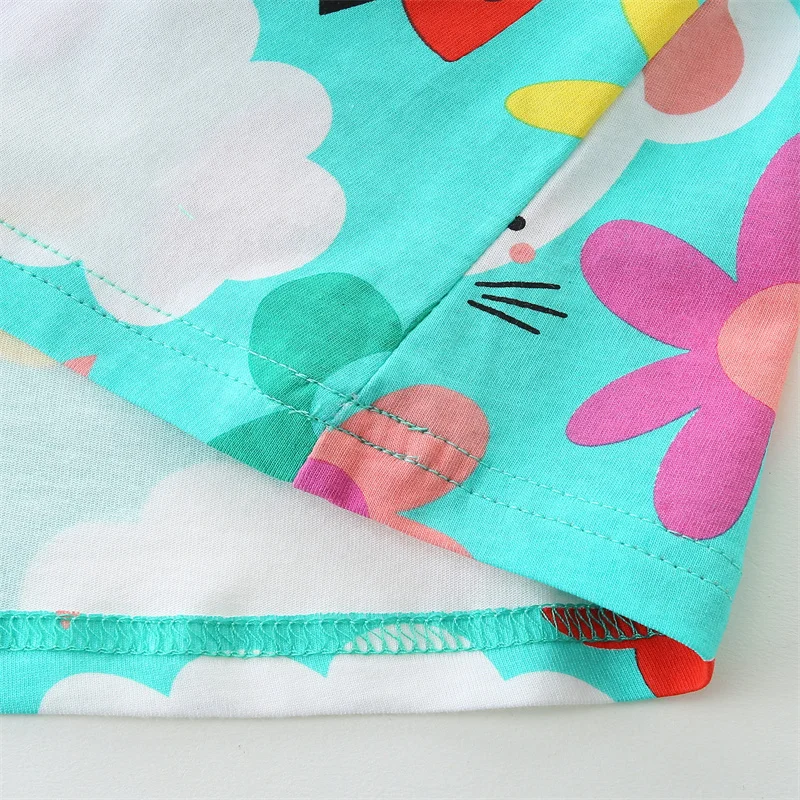 Jumping Meters 2-7T New Arrival Mouse Print Fashion Girls Dresses  Summer Short Sleeve Animals Applique Fashion Children Clothes