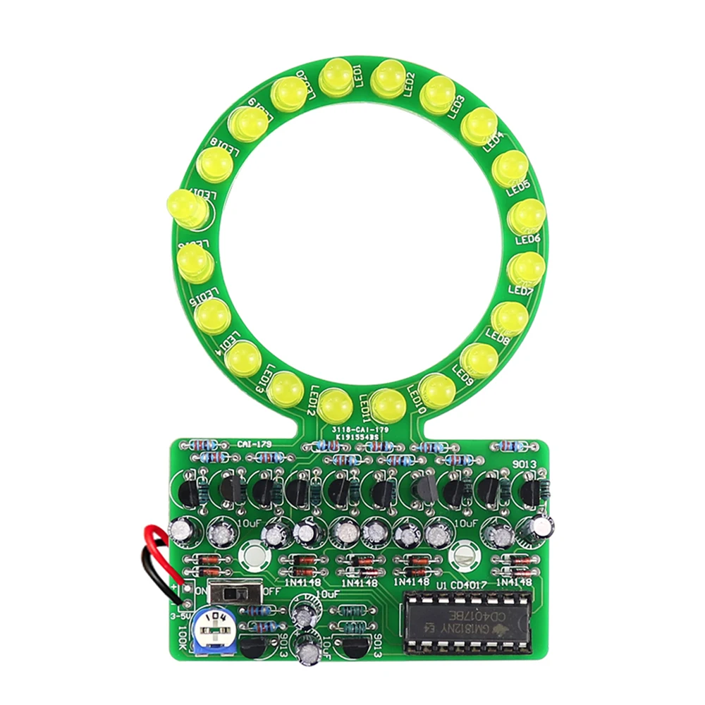 D4017 Ring Shaped Gradient LED Water Lamp DIY Electronic Kit Welding and Manufacturing Parts for Traning and Teaching