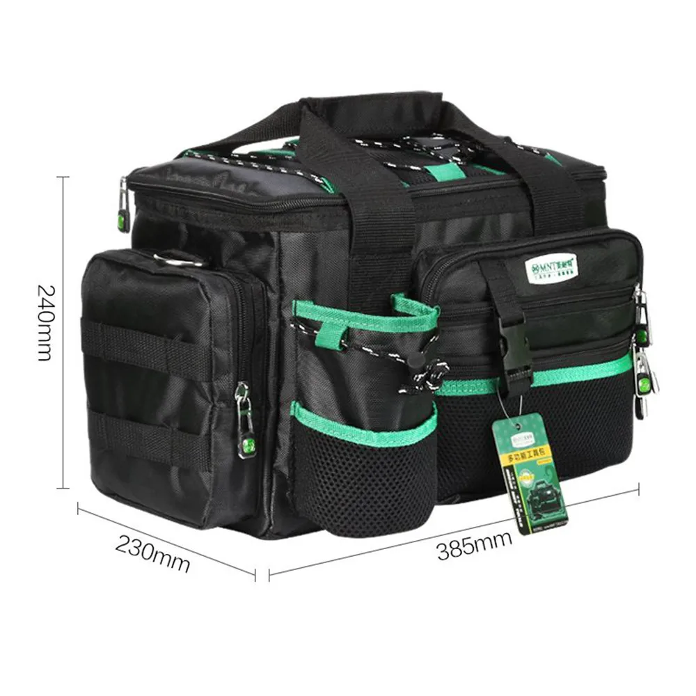 Heavy Duty Multifunctional Tool Bag Large Wear Resistant Capacity Multi-pocket Adjustable Strap Tool Organizer for Electrician