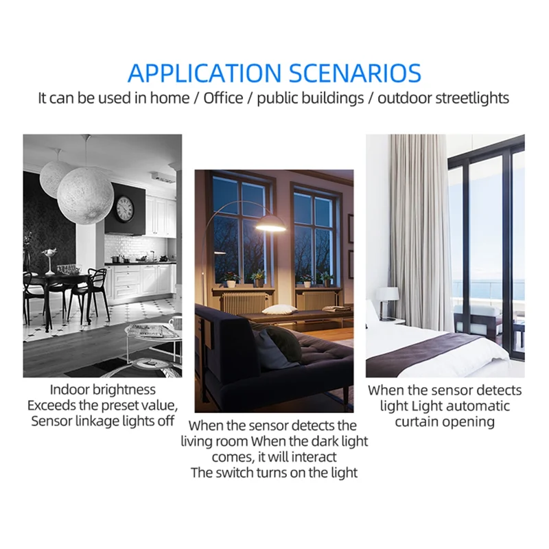 Tuya Wifi Smart Light Sensor Battery Powered Smart Home Light Smart Detector Curtain Automation Controler