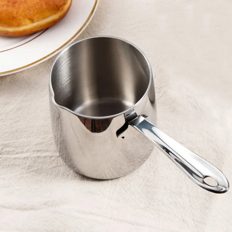 Quality 304 Stainless Steel Coffee Pot Milk Pot Melted Butter and Cream Thickened Induction Cooker Available