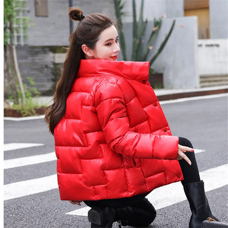 Short Thin Padded Woman New Autumn And Winter Parkas Korean Single-Breasted Loose Warm Stand Collar Cotton Clothes Female W515