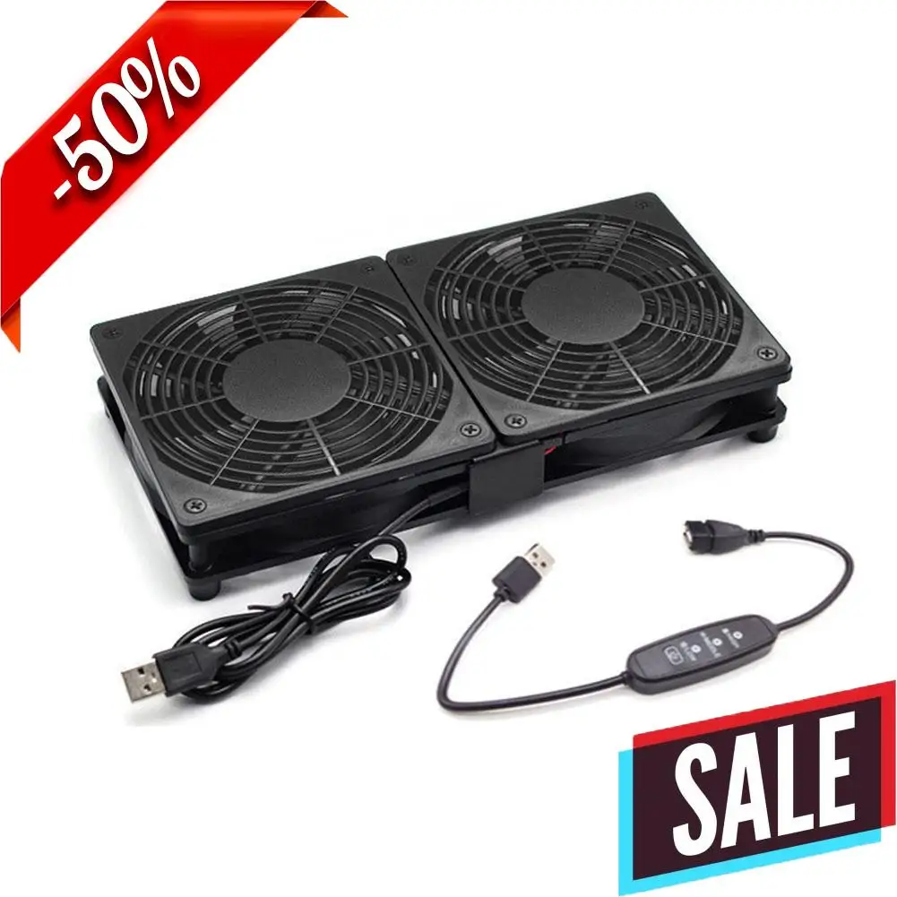 

Rounter Cooling Fan TV Box Cooler USB Adjustable 3 Gears Cooling Case Fan for Receiver DVR TV Box Router