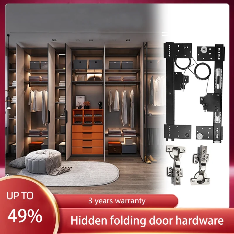 

Wardrobe Swing Door Hardware Hidden Wardrobe Butterfly Door Track Folding Cabinet Pocket Door Telescopic Slide Rail Accessories