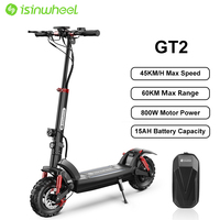 Isinwheel GT2 Foldable Adult Electric Scooter E-Scooter 45 km/h Electric Kick Scooter 800W Skateboards 48V 15Ah Kickboard