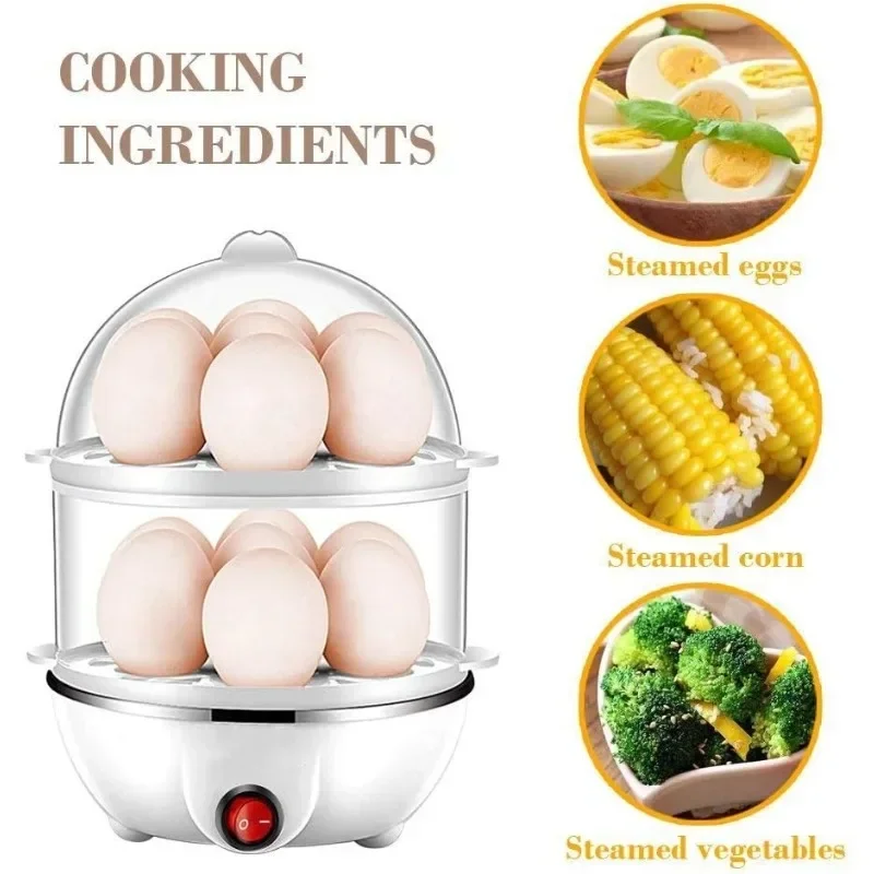 Egg Cooker Double Poacher Automatic Steamer Nutrition Breakfast Machine Kitchen Utensils