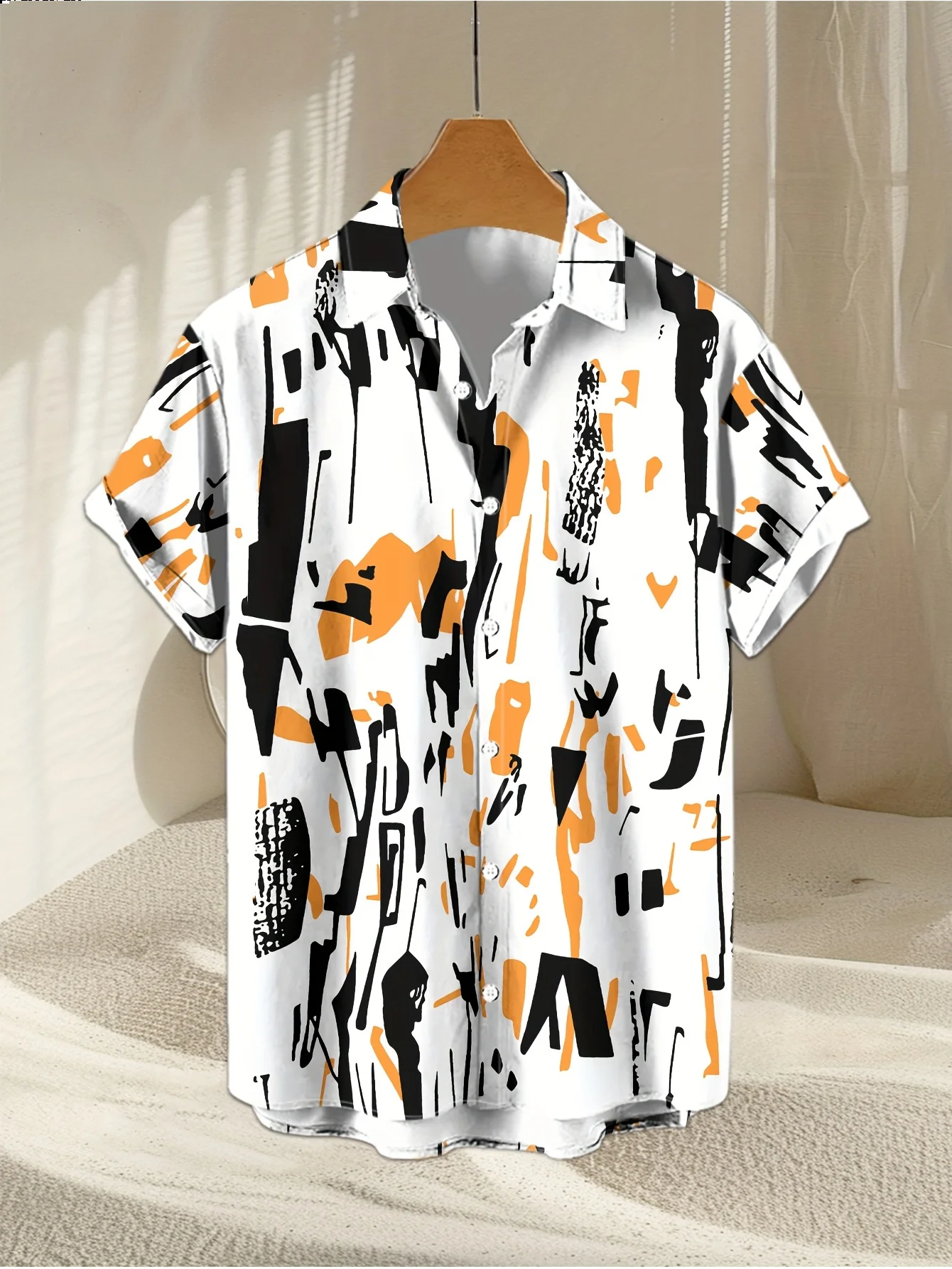 قميص رجالي جديد بأكمام قصيرة لصيف 2025 يسمح بمرور الهواء وخفيف الوزن غير رسمي للتزلج على الجليد ملابس رجالية مطبوعة ثلاثية الأبعاد