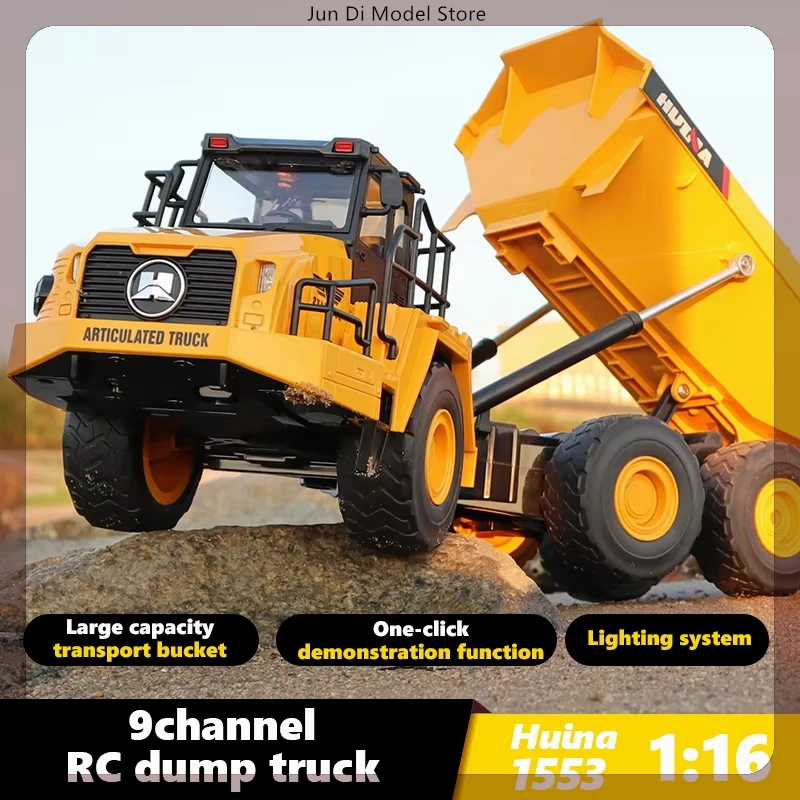 

Huina 1/16 1553 2.4g Remote Dump Truck Remote Control Engineering Vehicle Rc Truck Children Love Electric Toys Gifts For Kids