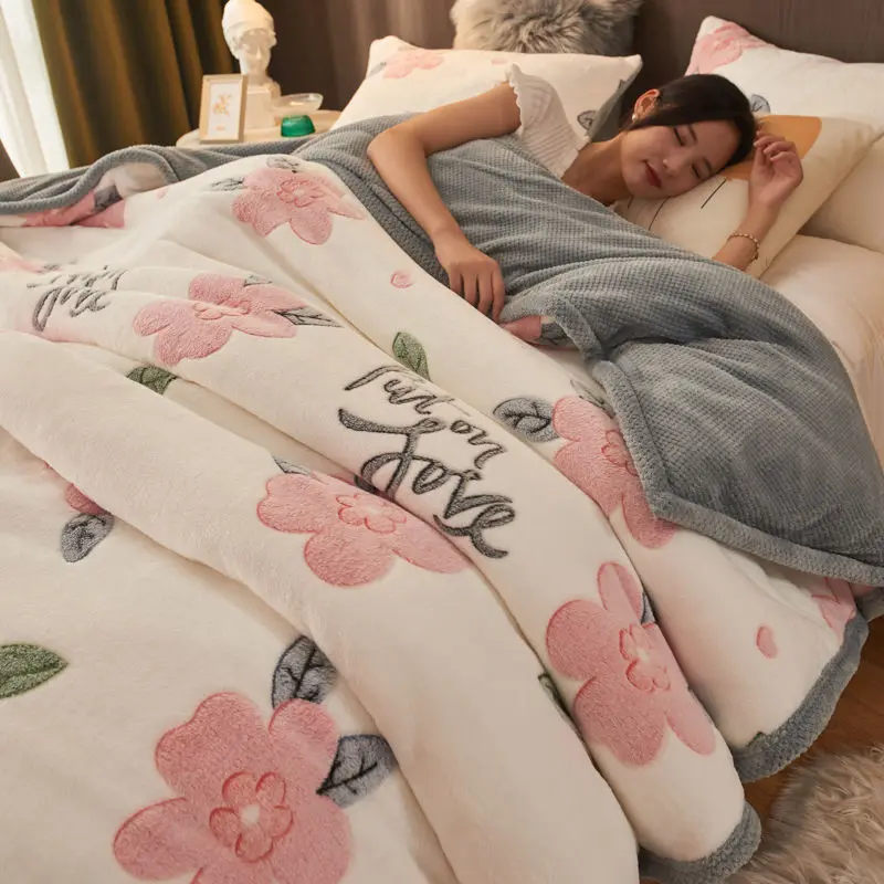 

Winter Thick Warm Plush Blanket Duvet Cover Dual-use Home Textile Quilt Cover and Pillowcase 3pcs Luxury Queen Size Bedding Set