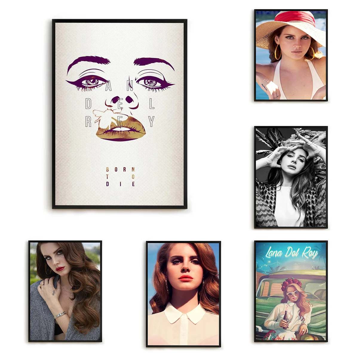 

Decorative Paintings Lana Del Rey Singer Poster Decorative Painting for Bedroom Decoration Home Accessory Wall Decor Room Art