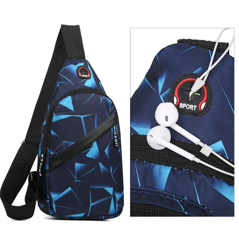 Men\'s Multifunction Shoulder Bag Messenger Oxford Cloth Chest Bags Anti-theft Crossbody USB Charging Waterproof Waist Pack