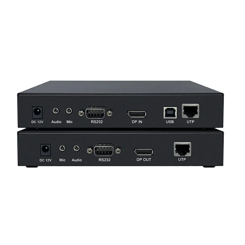 Extender KVM DP 4K 150m Melalui Kabel Cat5e/6/7, Extender Ethernet dengan Audio RS232 USB2.0