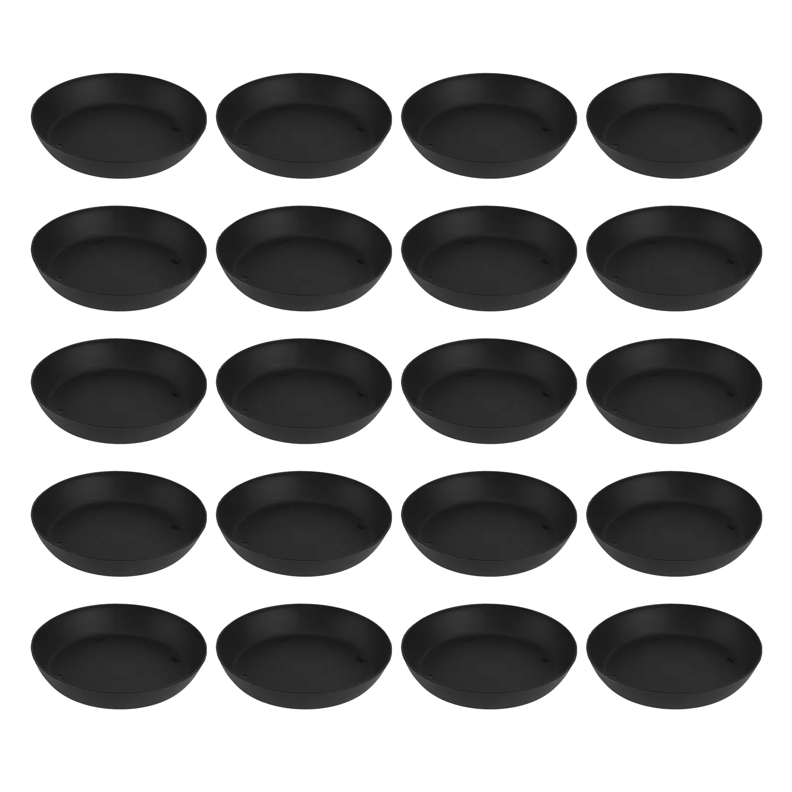 

20 Pcs Plastic Flowerpot Drip Tray Plant Pot Saucer Flowerpot Chassis Tray for Fleshiness Planter Garden Balcony (Black)